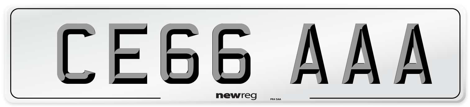 CE66 AAA Number Plate from New Reg